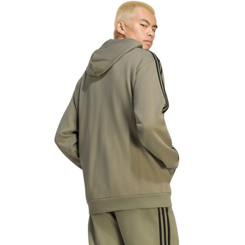 Bluza męska adidas Essentials 3-Stripes French Terry Hoodie oliwkowa KY4204 XL Adidas