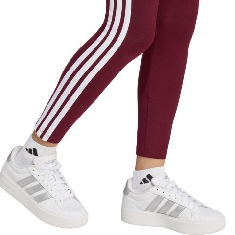 Legginsy damskie adidas Essentials 3-Stripes bordowe KF8313 M Adidas
