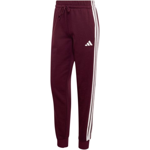 Spodnie damskie adidas Essentials 3-Stripes Fleece Slim bordowe KF8321 L Adidas