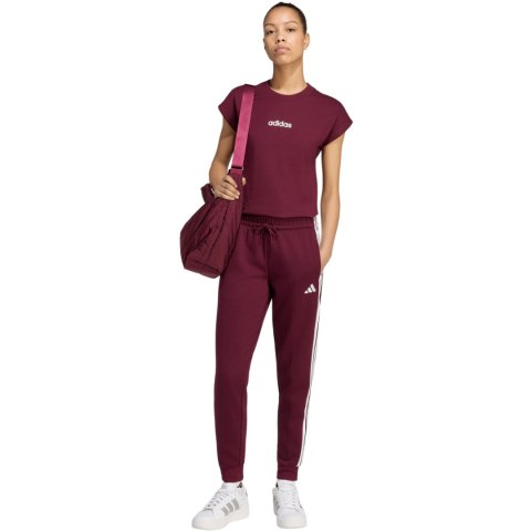 Spodnie damskie adidas Essentials 3-Stripes Fleece Slim bordowe KF8321 XL Adidas
