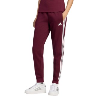 Spodnie damskie adidas Essentials 3-Stripes Fleece Slim bordowe KF8321 S Adidas