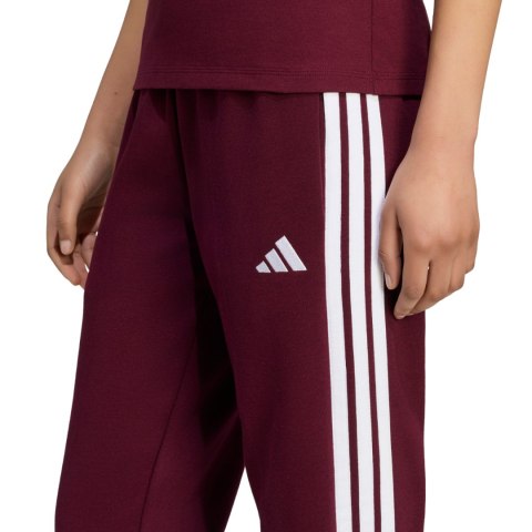 Spodnie damskie adidas Essentials 3-Stripes Fleece Slim bordowe KF8321 S Adidas