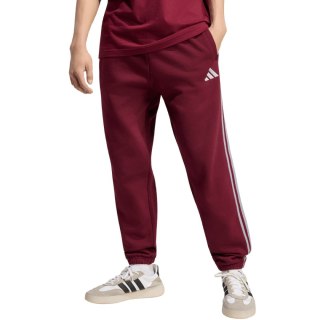 Spodnie męskie adidas Essentials 3-Stripes Fleece Tapered Cuffed bordowe KY4134 XL Adidas