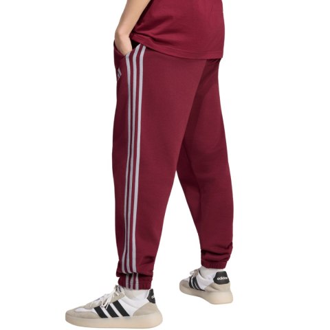 Spodnie męskie adidas Essentials 3-Stripes Fleece Tapered Cuffed bordowe KY4134 M Adidas