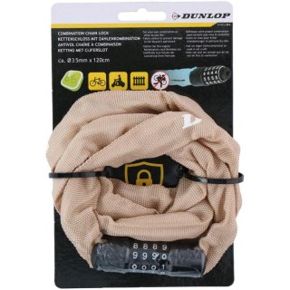 ZAPIĘCIE ROWEROWE DUNLOP ŁAŃCUCH NA SZYFR 120CM BEŻOWE