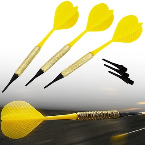 RZUTKI LOTKI PLASTIKOWE DART 3SZT BEZPIECZNE ŻÓŁTE BEST SPORTING