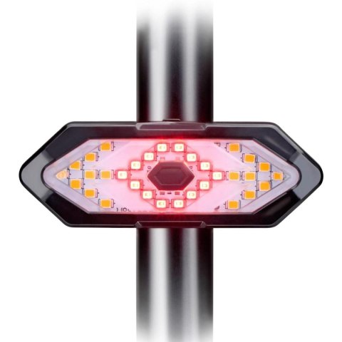 LAMPKA ROWEROWA TYŁ Z SYGNALIZATOREM LED ŁADOWANIE USB DUNLOP