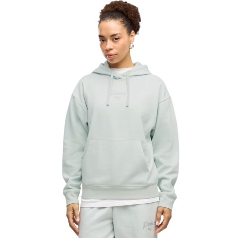 Bluza damska Puma ESS Script Comfort Hoodie miętowa 694136 29 L Puma