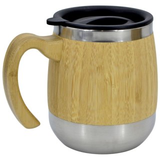 KUBEK TERMICZNY 450ML STAL PODÓJNA ŚCIANKA BAMBUS STAMINA