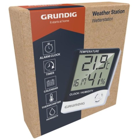 STACJA POGODOWA ZEGAREK KALENDARZ ALARM LCD GRUNDIG